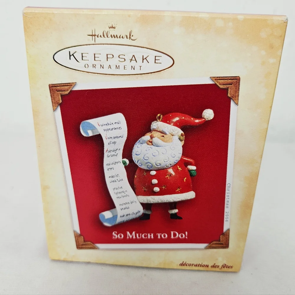 Hallmark Keepsake Santa “So Much To Do!” Ornament 2004 Nello Williams